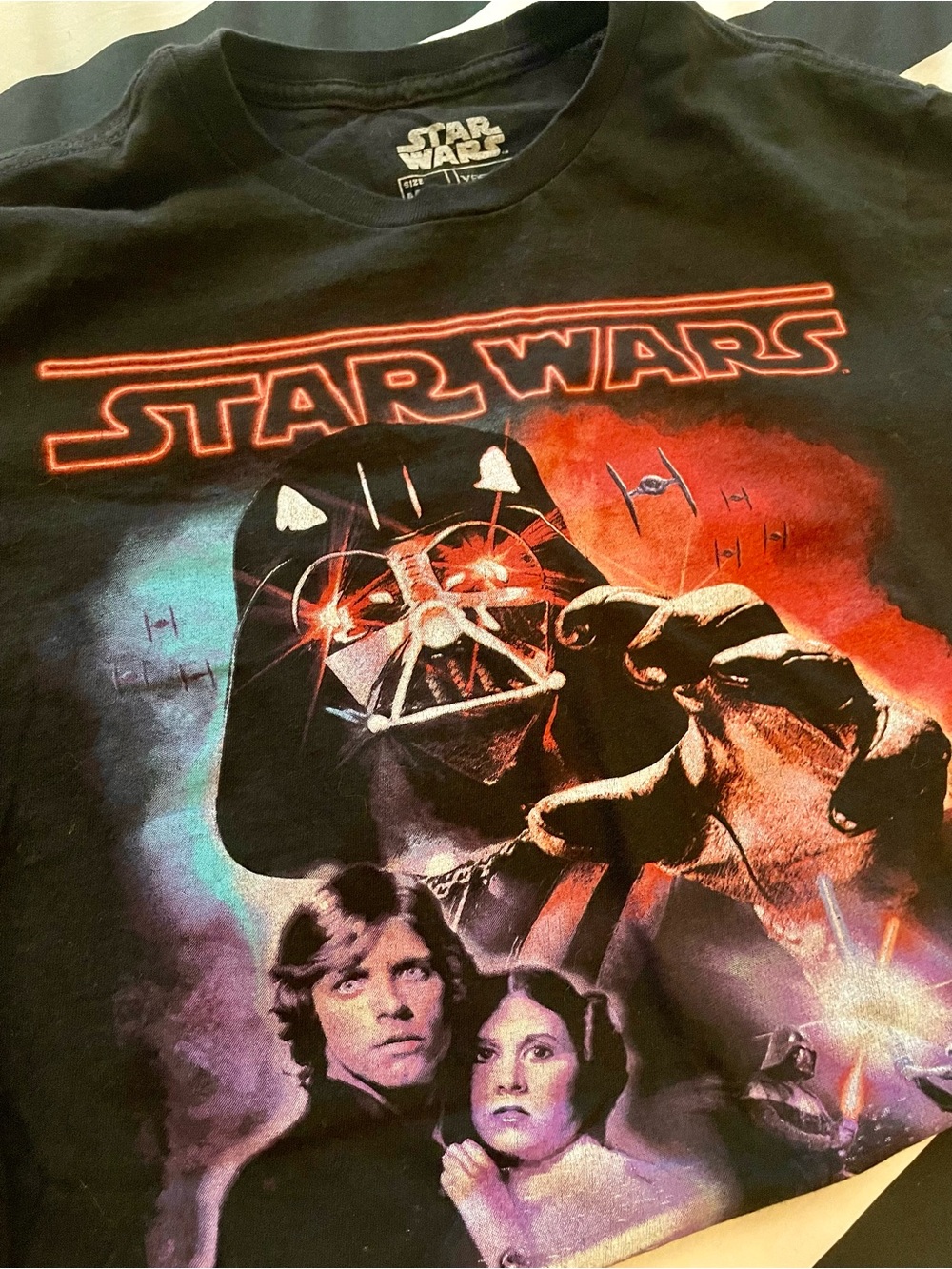 Star Wars Black Tee with Red, Blue & Cream Accents